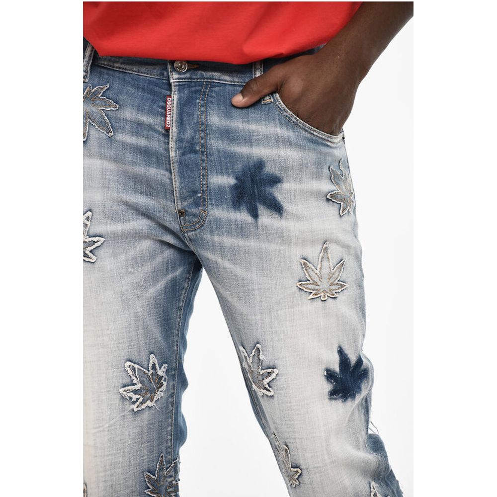 All-Over Patches Boot Cut Jeans