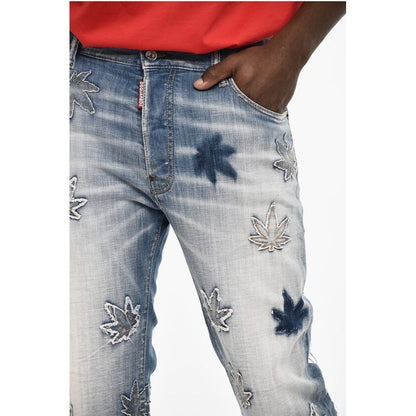 All-Over Patches Boot Cut Jeans