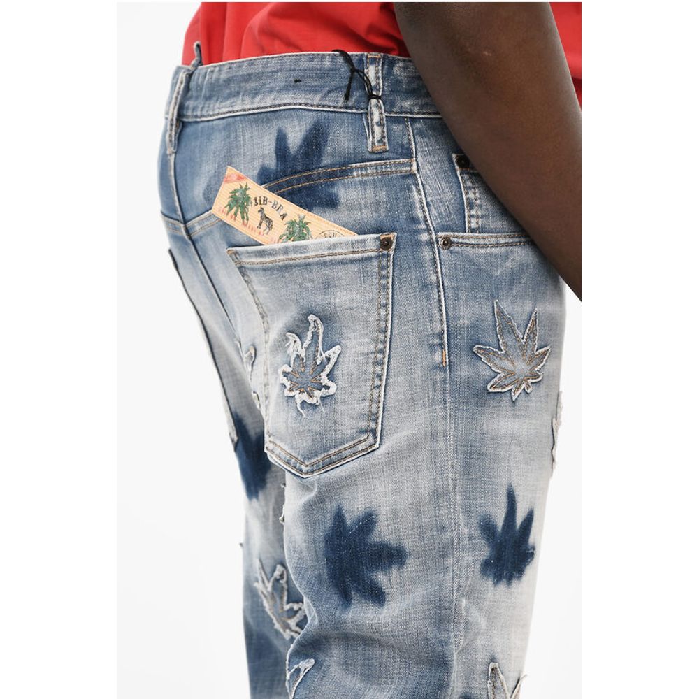 All-Over Patches Boot Cut Jeans
