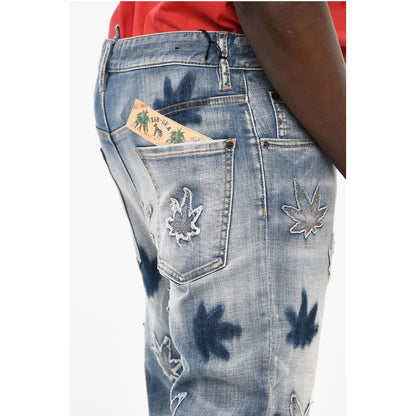 All-Over Patches Boot Cut Jeans