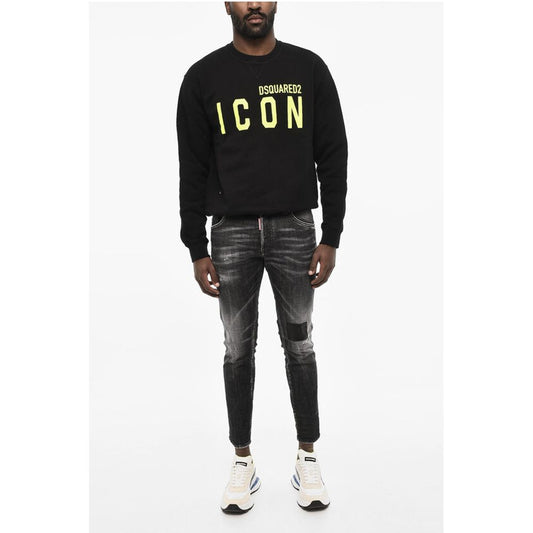 fLEECED cotton ICON Crew-neck Sweatshirt with Embossed Logo