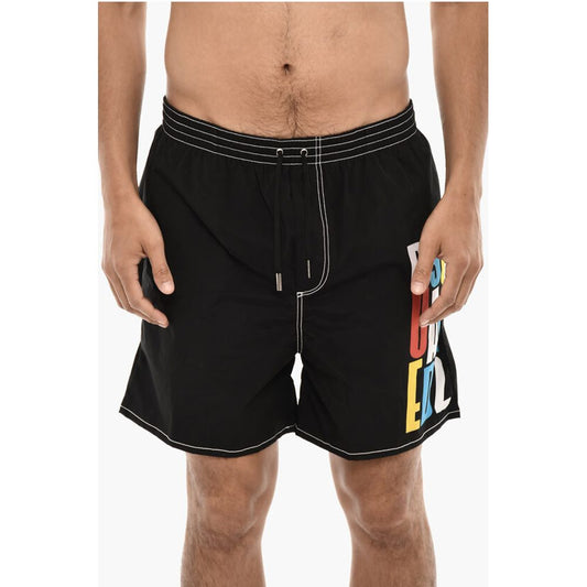 Swim Short with Multicolor Printed Logo