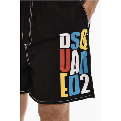 Swim Short with Multicolor Printed Logo