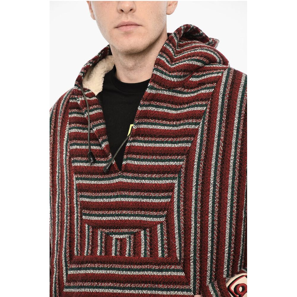 Hooded Padded Striped Wool Anorak