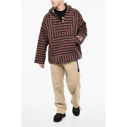 Hooded Padded Striped Wool Anorak