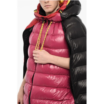 Down Jacket Cape With Logo Print