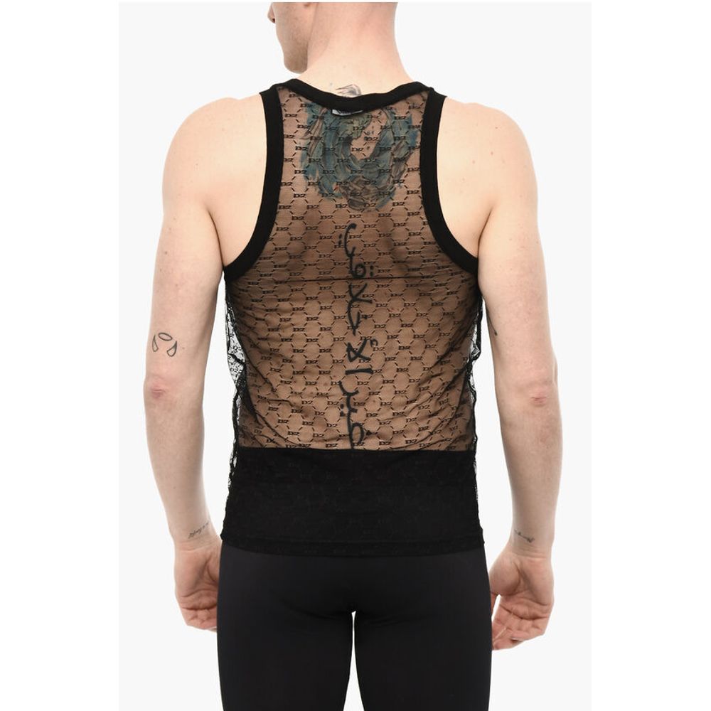 All-Over Monogram Sheer Underwear Tank Top
