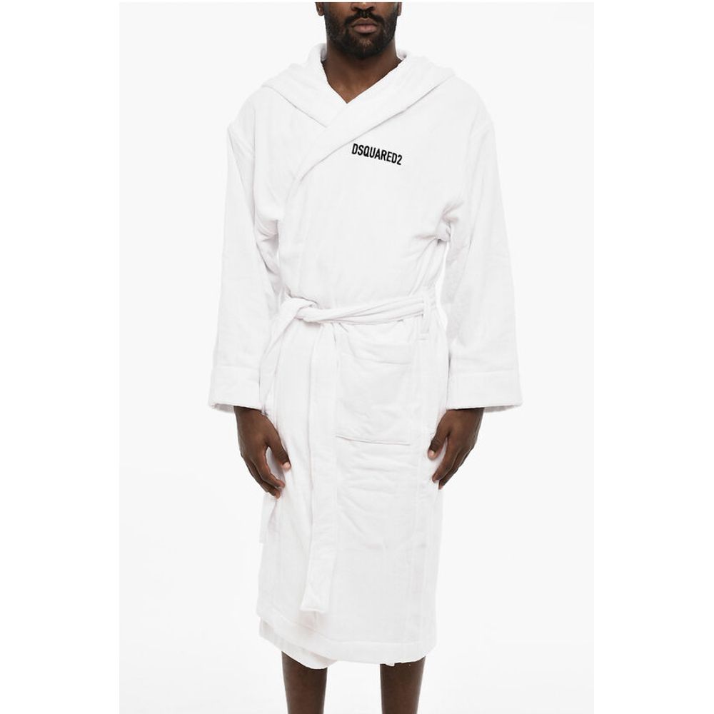 Terry Cottton Bathrobe with Belt and Embroidery Logo