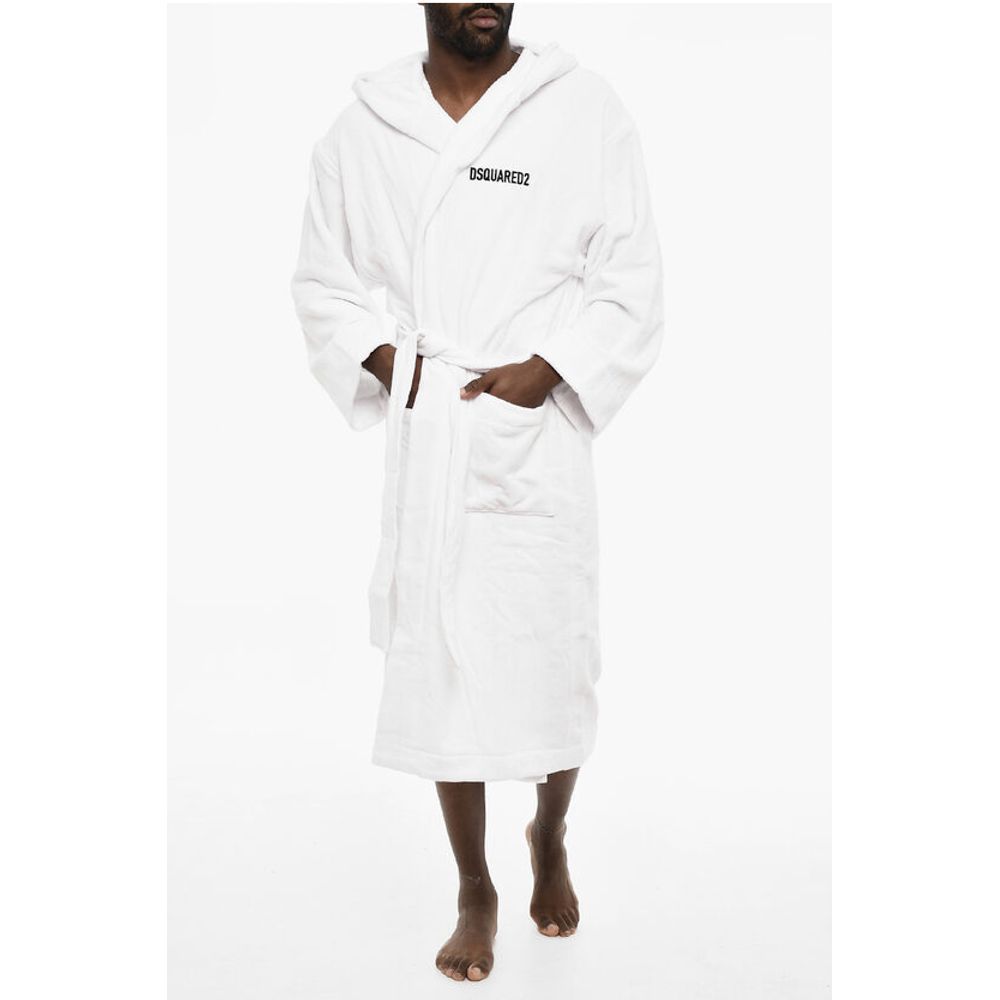 Terry Cottton Bathrobe with Belt and Embroidery Logo