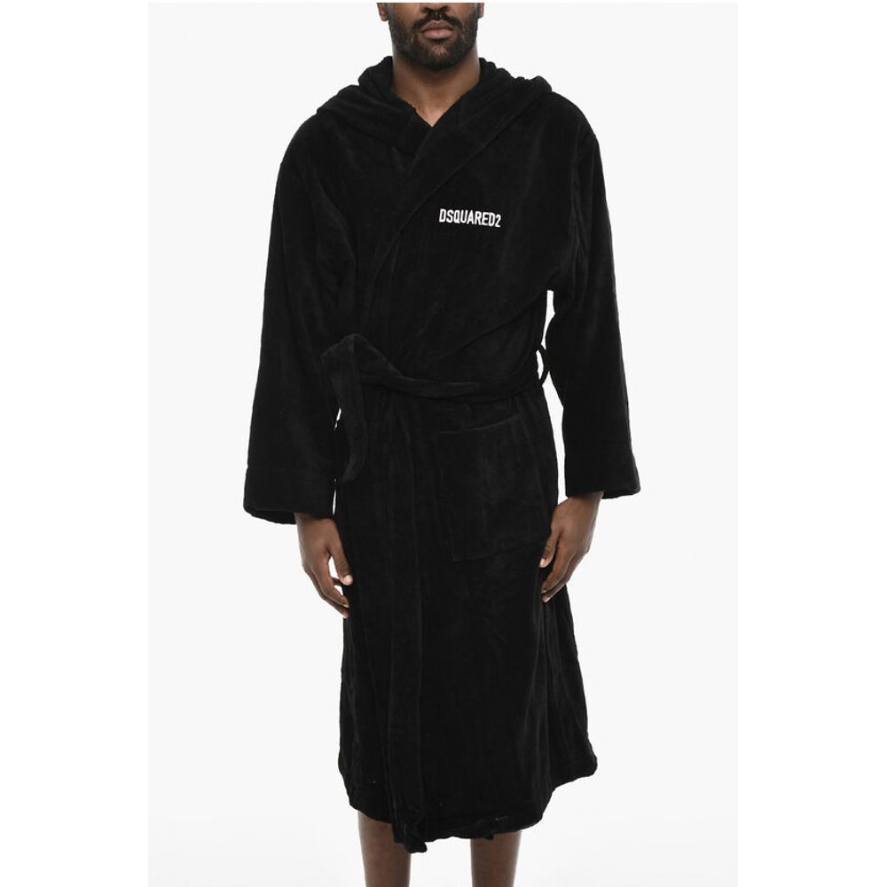 Terry Cottton Bathrobe with Belt and Logo