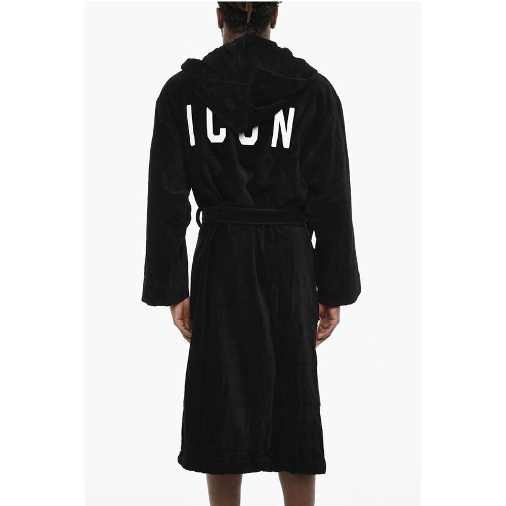 Terry Cottton Bathrobe with Belt and Logo