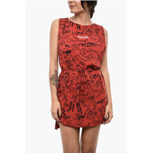 All-Over printed Mini Beach Cover-up Dress