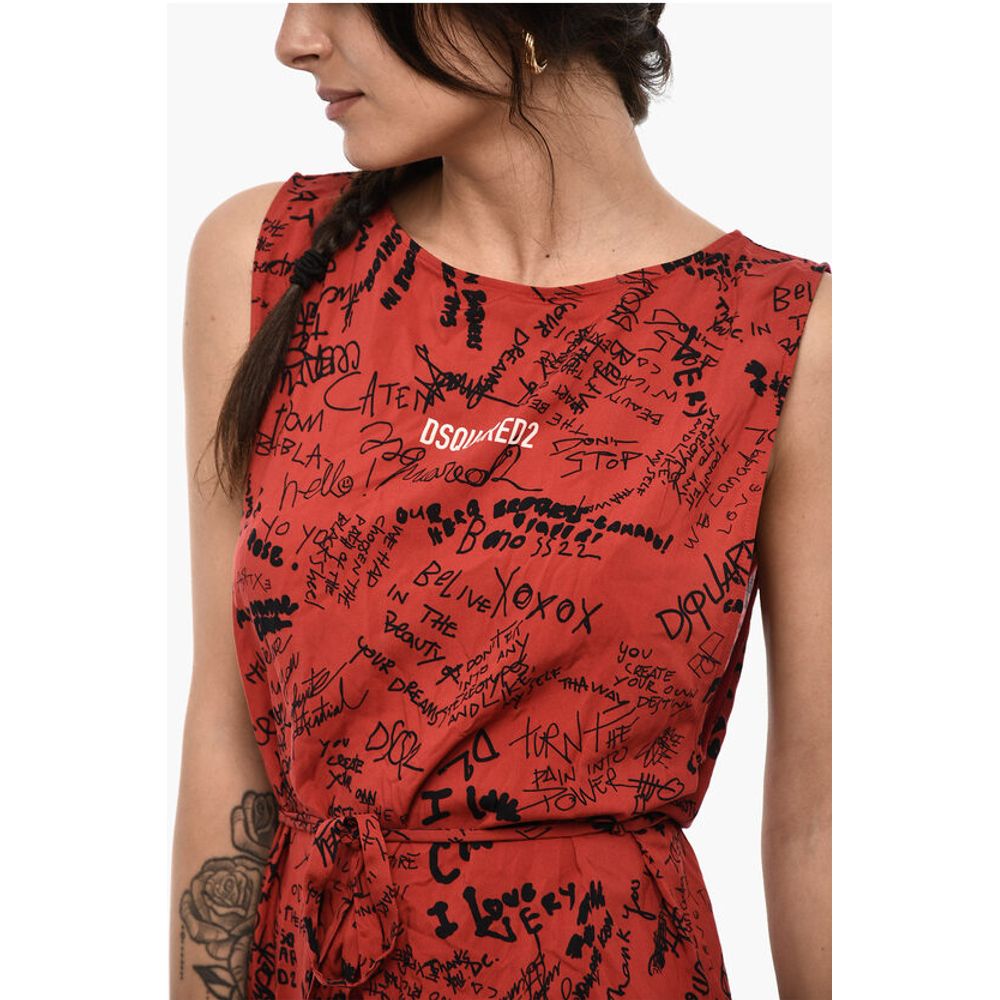 All-Over printed Mini Beach Cover-up Dress