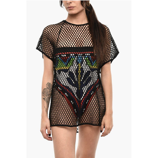 Solid Color Openwork Beach Cover-up Dress
