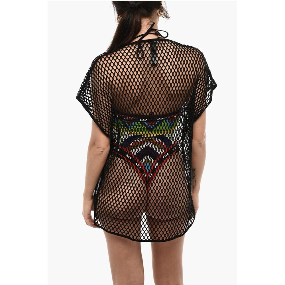 Solid Color Openwork Beach Cover-up Dress
