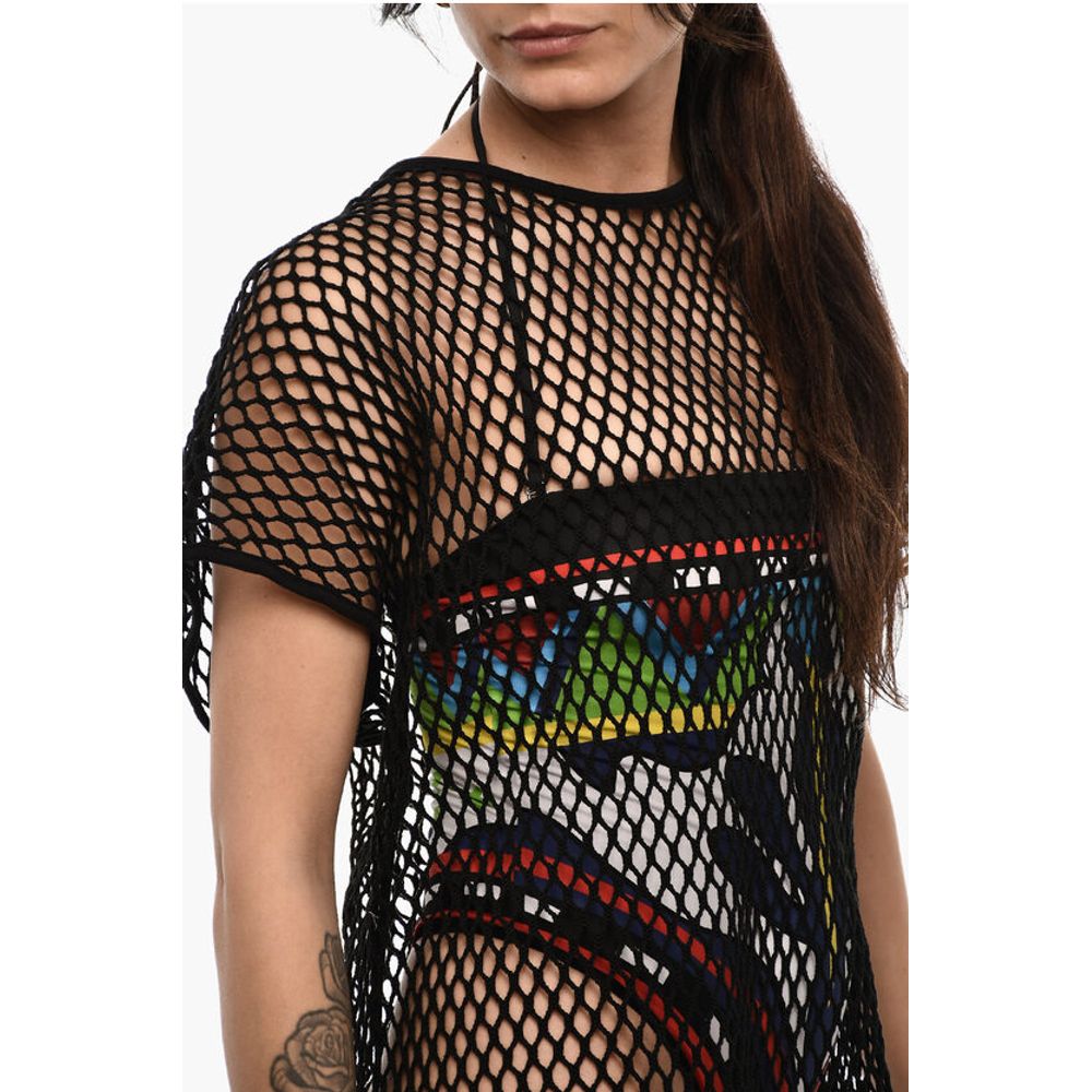 Solid Color Openwork Beach Cover-up Dress