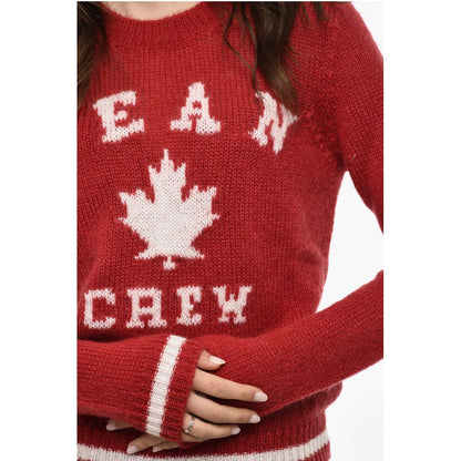 Wool Blend Crew-neck Sweater with Embroidery