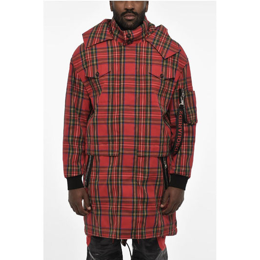 Checked Maxi Coat with Hidden Closure