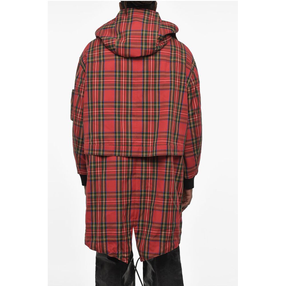 Checked Maxi Coat with Hidden Closure