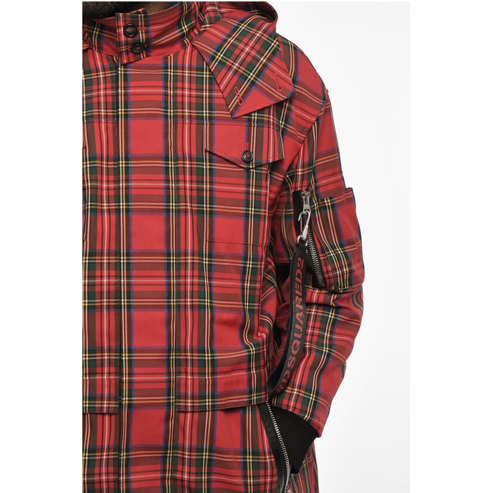 Checked Maxi Coat with Hidden Closure