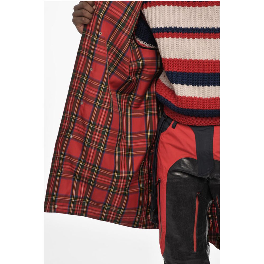Checked Maxi Coat with Hidden Closure