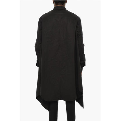 Asymmetrical Cut Shirt with Classic Collar