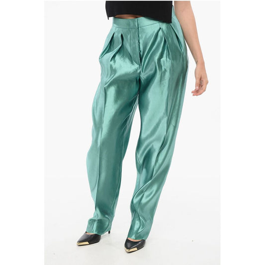 Linen and Silk Blended Pants with Pleats