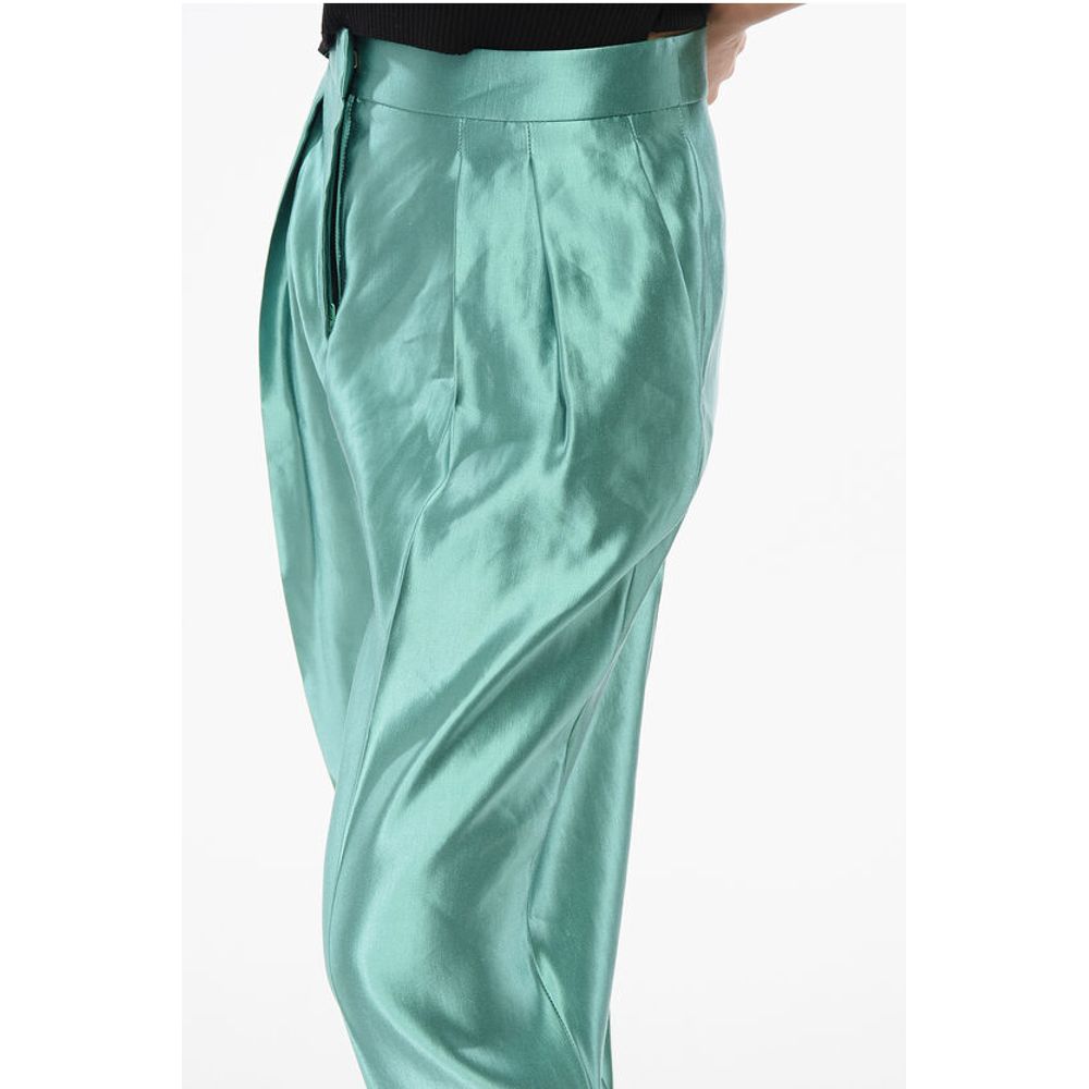 Linen and Silk Blended Pants with Pleats