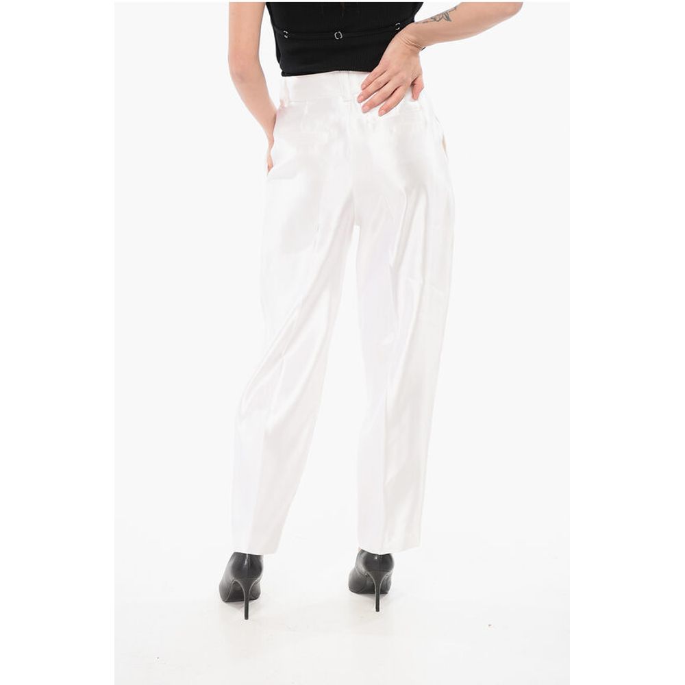 Linen and Silk Blended Pants with Pleats
