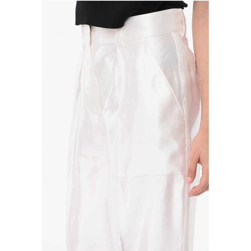 Linen and Silk Blended Pants with Pleats