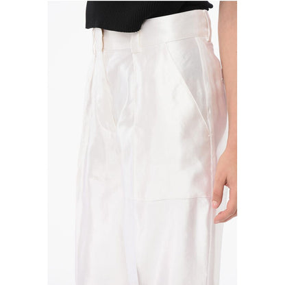 Linen and Silk Blended Pants with Pleats