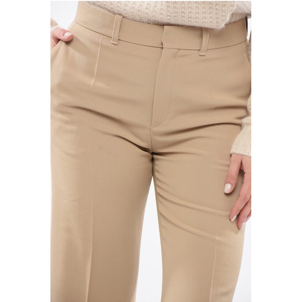 Twill Wool Flared Fit Pants