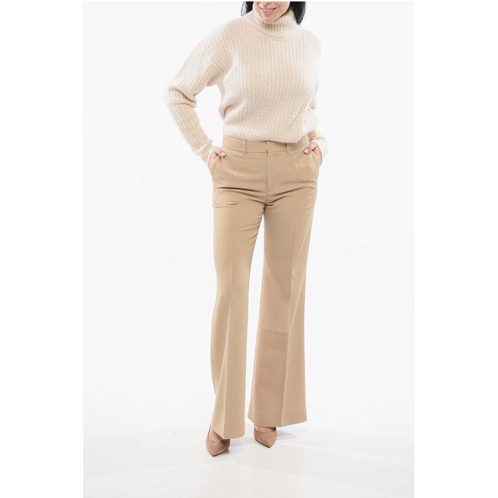 Twill Wool Flared Fit Pants