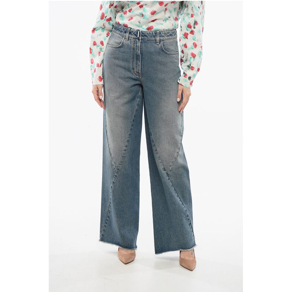 Transversal Stitched Delavè Denims with Raw-cut Hem 27cm
