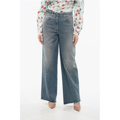 Transversal Stitched Delavè Denims with Raw-cut Hem 27cm