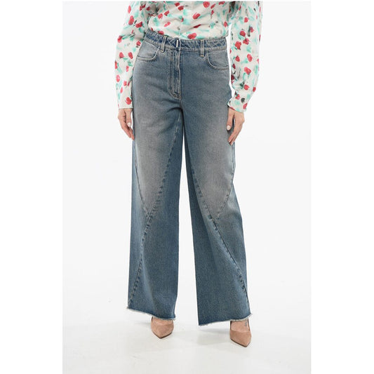 Transversal Stitched Delavè Denims with Raw-cut Hem 27cm