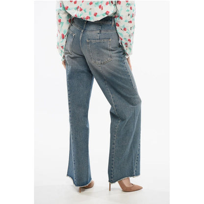 Transversal Stitched Delavè Denims with Raw-cut Hem 27cm