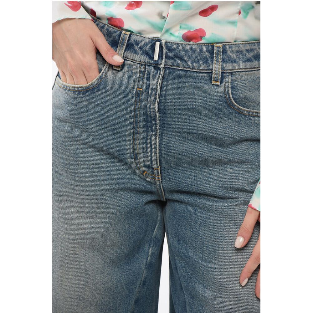 Transversal Stitched Delavè Denims with Raw-cut Hem 27cm