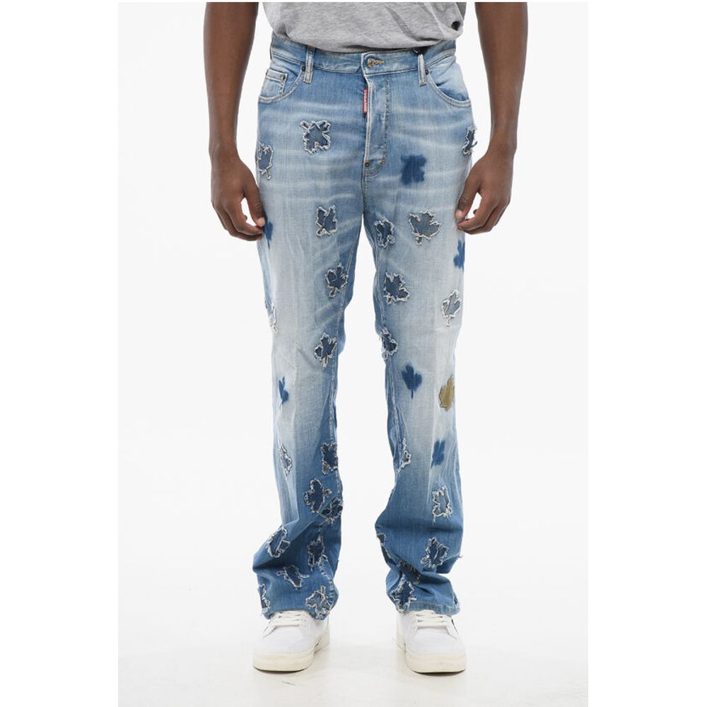 All-Over Patched LEAF Roadie Fit Denims 22cm