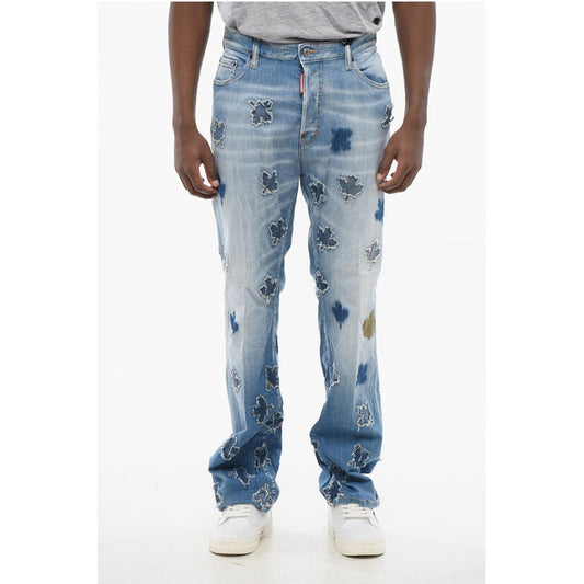 All-Over Patched LEAF Roadie Fit Denims 22cm