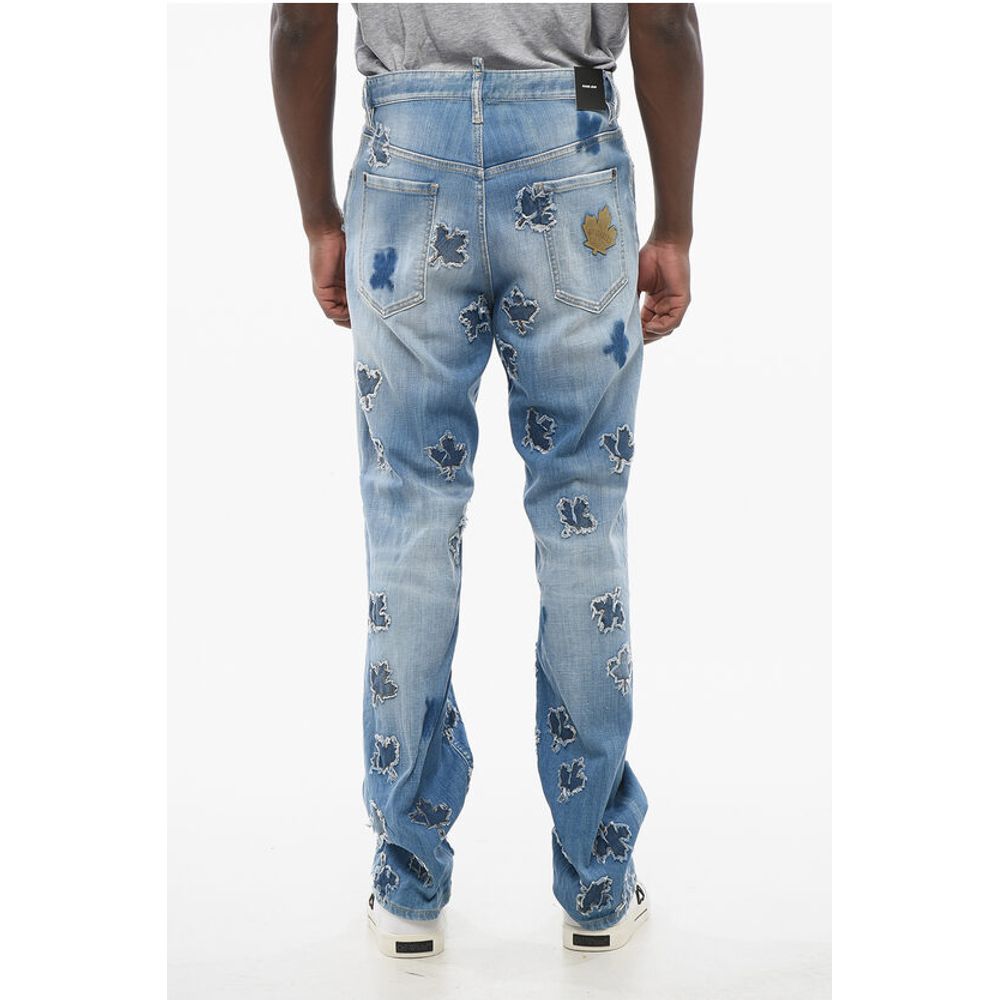 All-Over Patched LEAF Roadie Fit Denims 22cm