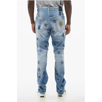 All-Over Patched LEAF Roadie Fit Denims 22cm
