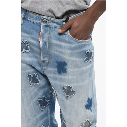 All-Over Patched LEAF Roadie Fit Denims 22cm