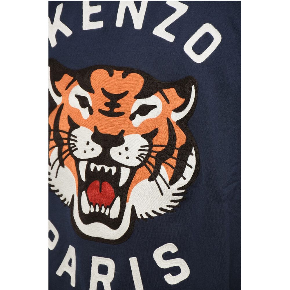 Front Embroidered LUCKY TIGER Crew Neck Sweatshirt