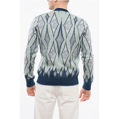 Diamond Patterned Mohair Blend Cardigan