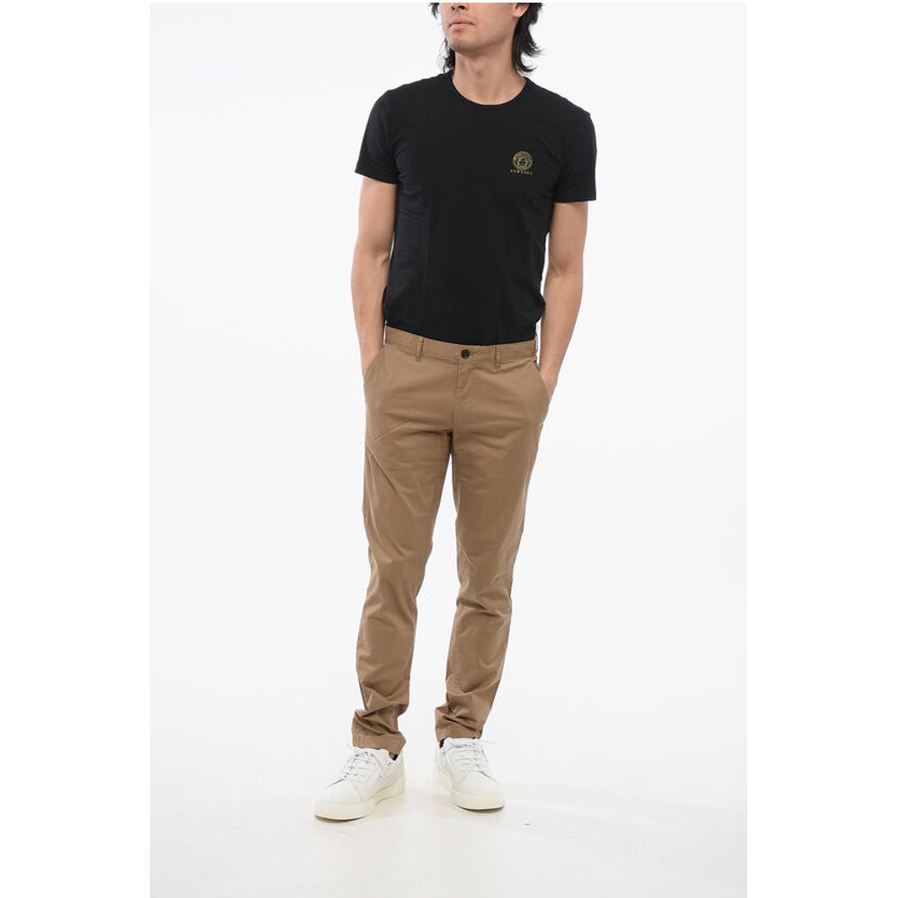 Stretch Cotton Skinny Fit Chinos Pants with Belt Loops