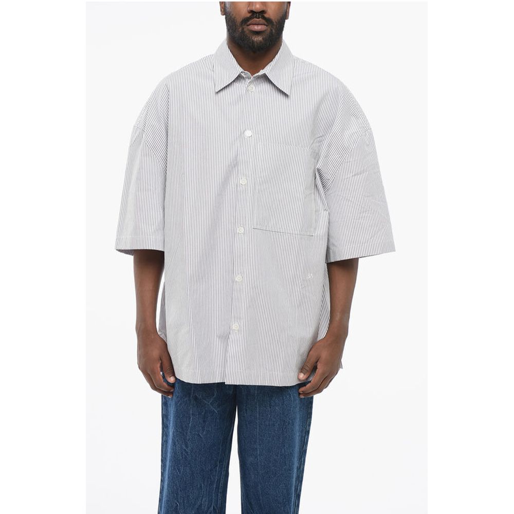 Awning Striped Cotton Shirt with Spread Collar