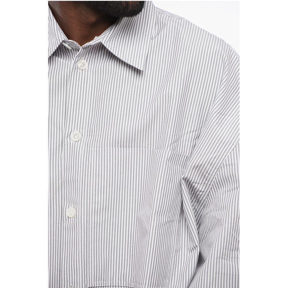 Awning Striped Cotton Shirt with Spread Collar