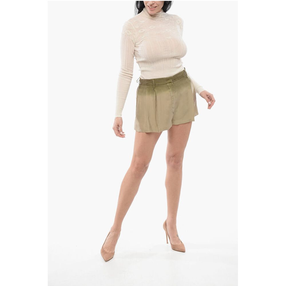 Silk Pleated Shorts
