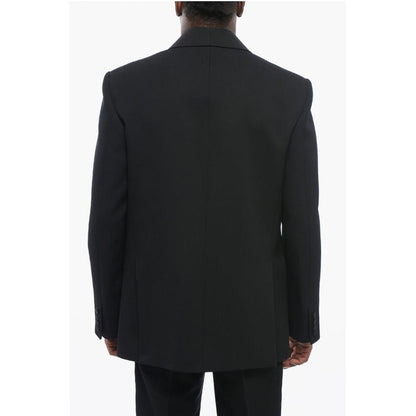 Double-breasted Virgin Wool Blazer with Tie Detail